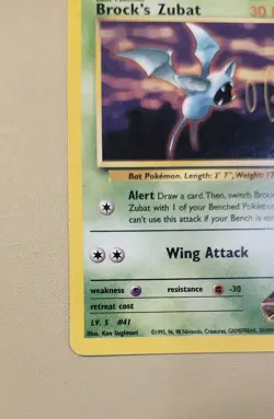 2000 Pokemon WOTC English Gym Heroes Brock's Zubat GHbZ2 - Image 3