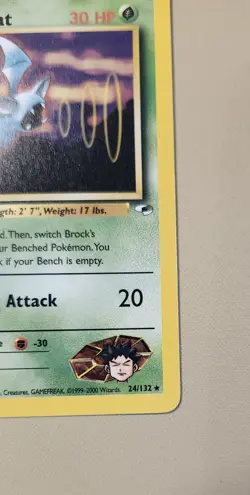 2000 Pokemon WOTC English Gym Heroes Brock's Zubat GHbZ2 - Image 4
