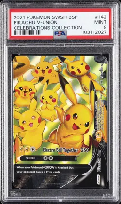 2021 POKEMON SWSH BLACK STAR PROMO CELEBRATIONS COLLECTION PIKACHU V-UNION PSA 9 - Image 1