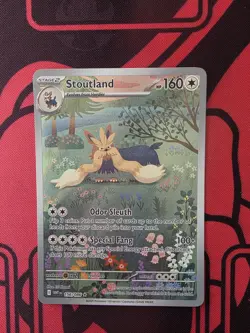 Stoutland 156/086 IR White Flare Pokemon Full Art Illustration Rare NM - Image 1