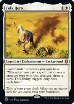 MTG English Folk Hero NM Foil Commander Legends: Battle for Baldur's Gate - Image 1