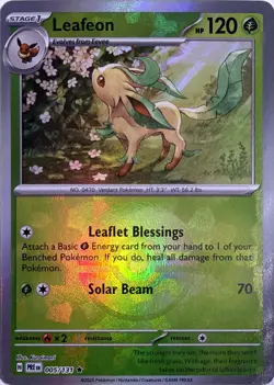 Pokemon TCG Leafeon (Poke Ball Pattern) 005/131 Holofoil Prismatic Evolutions - Image 1
