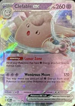 Pokemon TCG Clefable ex 082/197 SV03: Obsidian Flames Double Rare - Image 1