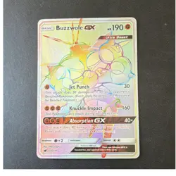 Pokemon Rainbow Buzzwole GX Secret Rare Holo Sm-Crimson Invasion 115/111 12017 - Image 1