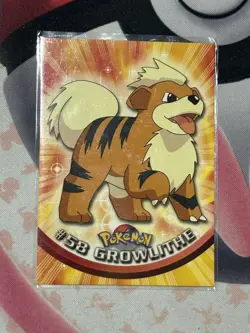 1999 Topps Pokemon TV Animation Edition Series 1 Growlithe 58 - Black Logo - Image 1