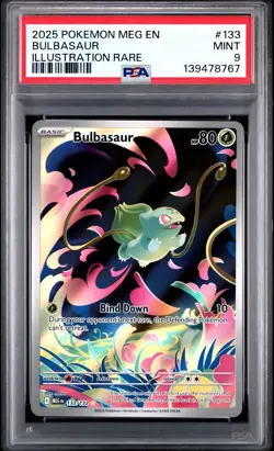 2025 Pokemon Bulbasaur 133/132 Illustration Rare Holo PSA 9 💎 Mega Evolution IR - Image 3