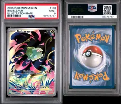 2025 Pokemon Bulbasaur 133/132 Illustration Rare Holo PSA 9 💎 Mega Evolution IR - Image 4