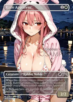 MTG - Hare Apparent - Fanart Borderless Style - EDH / Playtest - Image 1