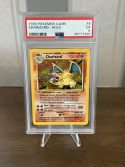 Pokemon TCG 1999 Base Set Charizard 4/102 Holo Rare PSA #5 - Image 1
