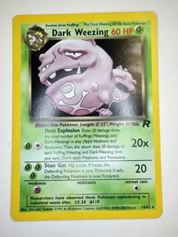 Pokemon Dark Weezing 14/82 Holo Team Rocket 2000 Vintage WOTC LP+ - Image 1
