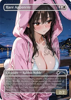 MTG - Hare Apparent - Fanart Borderless Style - EDH / Playtest - Image 1