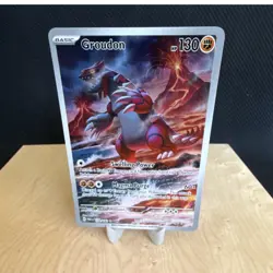 Pokemon Groudon Illustration Rare SV04 Paradox Rift 199/182 Holo Card - Image 1