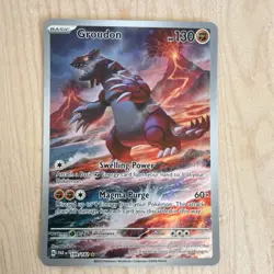 Pokemon Groudon Illustration Rare SV04 Paradox Rift 199/182 Holo Card - Image 4