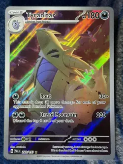 Pokemon TCG Scarlet & Violet Paldea Evolved Tyranitar Holo Card 222/193 Full Art - Image 1