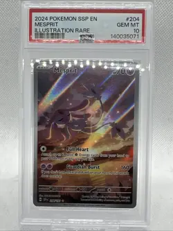 2024 POKEMON SSP EN-SURGING SPARKS #204 MESPRIT ILLUSTRATION RARE PSA 10 - Image 4