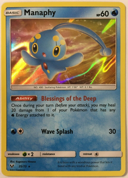 POKEMON MANAPHY 25/73 SHINING LEGENDS RARE HOLO NEAR MINT - Image 1