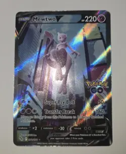 Pokemon Mewtwo V 030/078 Pokemon GO Ultra Rare Holo 220 HP Basic Psychic - Image 1