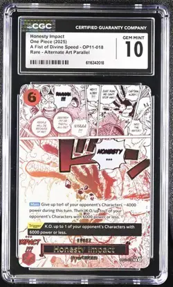 One Piece OP11-018 Honesty Impact Alternate Art Parallel CGC 10 Gem Mint ENG - Image 2