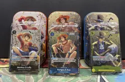 Monkey D Luffy Ace Sabo Set Of 3 P-075 One Piece Promo Tin Set Vol 2 - SEALED - Image 1