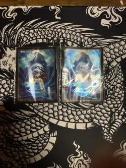 One Piece Card Game Devil Fruit Vol. 3 Trafalagar Law Rosinante DON Sleeves x2 - Image 1