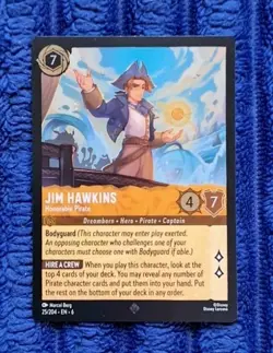 Lorcana TCG Azurite Sea 25/205 Jim Hawkins Super Rare Cold Foil NM-MINT - Image 1