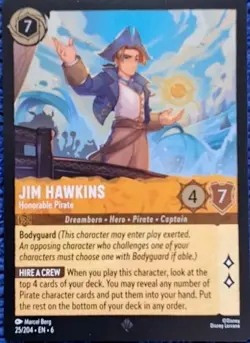Lorcana TCG Azurite Sea 25/205 Jim Hawkins Super Rare Cold Foil NM-MINT - Image 3