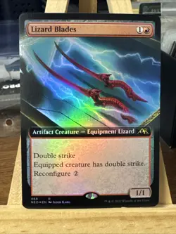 MTG *Lizard Blades Extended Art Foil X1* (NM) Kamigawa: Neon Dynasty Magic - Image 1