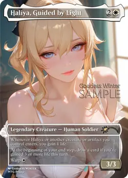 MTG - Haliya, Guided by Light - Fanart Borderless Style - EDH / Playtest - Image 1