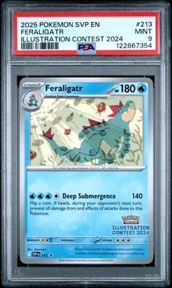 Feraligatr 213 Illustration Contest 2024 Pokemon PSA 9 - Image 1