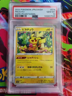 2022 POKEMON SWSH ENHANCED EXPANSION DARK PHANTASMA JAPANESE PIKACHU #14 PSA 10 - Image 1