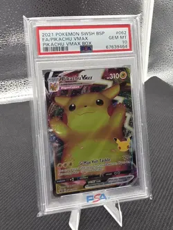 2021 Pokemon SWSH Celebrations Pikachu VMAX SWSH062 Promo PSA 10 - Image 1