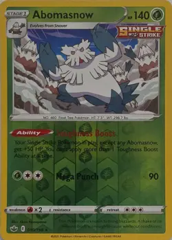 Abomasnow 010/198 Rare Chilling Reign Pokemon Reverse Holo Near Mint - Image 1