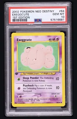 2002 Pokemon Neo Destiny 1st Edition Exeggcute #64 PSA 10 GEM MINT - Image 1
