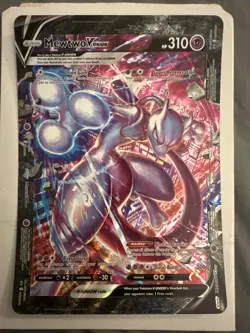 JUMBO Mewtwo V Union Card SWSH161 Black Star Promo Pokemon - Image 1