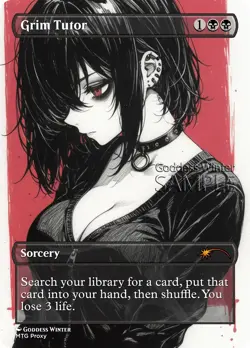 MTG - Grim Tutor - Fanart Borderless Style - EDH / Playtest - Image 1