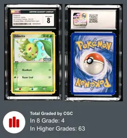 Chikorita 51/115 - 2005 Pokemon EX Unseen Forces Rev. Holo CGC8 - Image 3