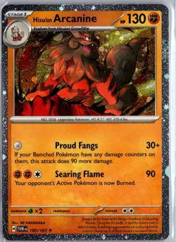 Pokemon Hisuian Arcanine SV06: Twilight Masquerade Promo (B) #100/167 - Image 1