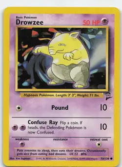 Drowzee 073/130 Base Set 2 Common Normal MP Pokemon TCG - Image 1