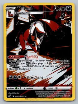 Pokemon TCG Crown Zenith: Galarian Gallery Thievul GG17/GG70 - Image 1