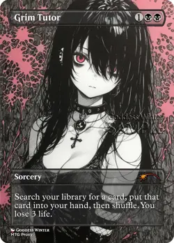 MTG - Grim Tutor - Fanart Borderless Style - EDH / Playtest - Image 1