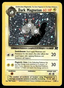 Pokemon Cards Dark Magneton 11/82 Team Rocket Holo Rare NM - Image 1
