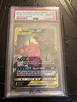 2019 POKEMON SUN & MOON UNIFIED MINDS 126/236 MEGA SABLEYE & TYRANITAR GX PSA 10 - Image 1