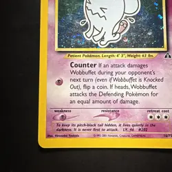 Pokemon Vintage Holo Wobbuffet 16/75 Neo Discovery Wotc Swirl - Image 5
