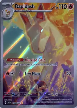 Pokemon TCG Rapidash - 189/182 Holofoil SV10: Destined Rivals Illustration Rare - Image 1