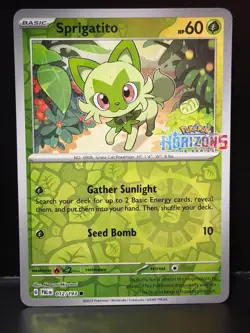 Sprigatito - 012/193 Reverse Holo Pokemon Horizons Stamped Promo - Image 1