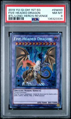2019 YU-GI-OH! BATTLES OF LEGEND: HERO'S REVENGE #EN000 FIVE-HEADED DRAGON PSA 8 - Image 1
