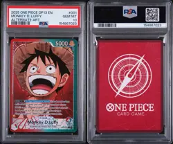 2025 ONE PIECE OP13 English #001 MONKEY D. LUFFY Alt Art PSA 10 - Image 3