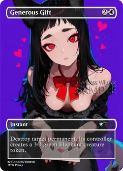 MTG - Generous Gift - Fanart Borderless Style - EDH / Playtest - Image 1