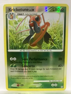 Kricketune 27/123 Reverse Holo Rare Mysterious Treasures 2007 Pokemon Card LP - Image 1