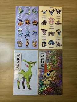 2011 Pokemon Nintendo Sticker Sheets Decal Virizion Victini Holo - Image 1